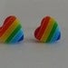 Multi-Colored Rainbow Striped Heart Stud Earrings PAY IT FORWARD