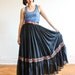 black maxi skirt dress peasant mexican tribal s-m