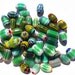 50 Piece Variety Pack Green, Glass Chevron Oval Beads