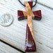Hand Carved Sycamore & Brazilian Purpleheart - Cross - Large Statement Piece - FREE USA SHIPPING
