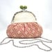 Shoulder Clutch, Clutch, Framed Clutch, Peach, Cream, Green, Cotton, Burlap