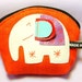 Orange Elephant Coin Purse Thai handmade