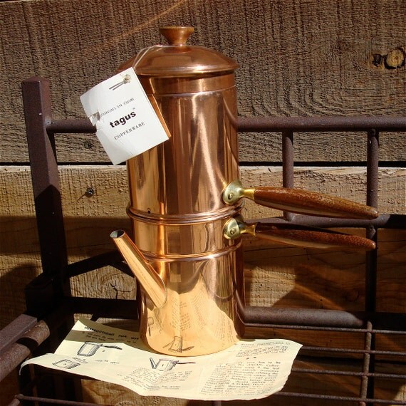 Vintage Copper Stove Top Espresso Pot