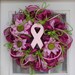 Breast Cancer- Pink Ribbon- Survivor- In Memory Of- Flowers