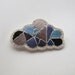 Rain cloud geometric brooch hand embroidered gray cloud with a silver lining