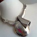 RESERVED . The Sculptured Avant-Garde . Statement Necklace . Silver Metal . Abstract 1980s .