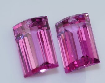 Final sale light pink topaz drilled one pairs 17x10 mm