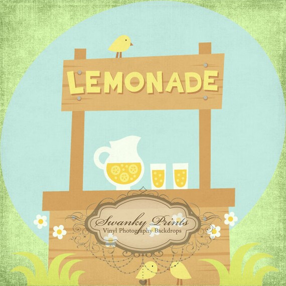 NEW 5ft x 5ft Lemonade Stand / Vinyl Photography Backdrop
