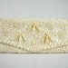 Vintage Ivory Beaded Clutch Purse with Dangling Beads, Hand Made in Hong Kong