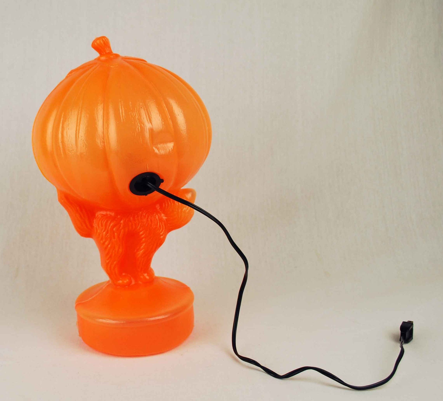 Vintage Halloween Light up Decoration// Jack O Lantern & Black