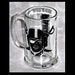 16 oz OAKLAND RAIDERS glass Beer Mug, hand-painted, signed