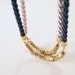 Rope Necklace : Spring Jewelry - Rope Cord with Mixed Brass Beads in Mauve or Navy, Gifts for her