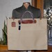 Sale~ Big CANVAS and Leather TOTE bag ART travel