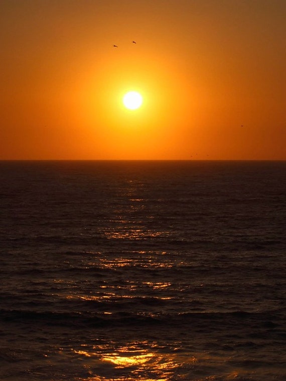 Sunset in Half Moon Bay, CA--signed matted framed 16x20 photo
