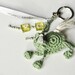 Little Mint Green Very Happy Horse Keychain in Crochet with Beads
