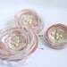 Satin Lollipop Flower Hair Pins with Pearls and Lace (3 pcs) Champagne Beige Nude Vintage Inspired Hair Flowers Bridal Hair Accessories