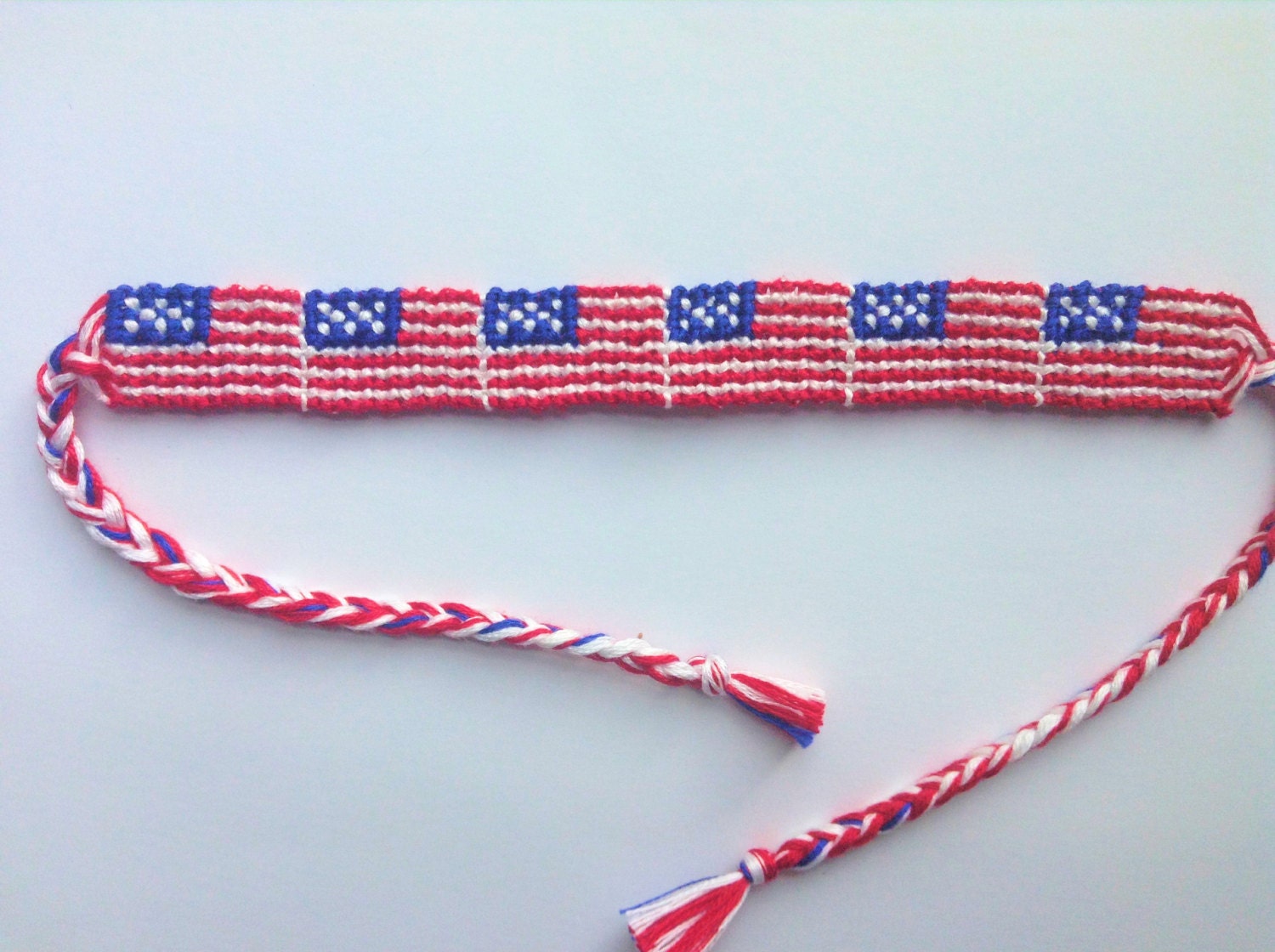 American Flag/4th of July Friendship Bracelet