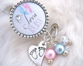 Personalized Id Badge Reel, RN, BSN Np, Lpn, Lmt, Jewelry, Necklace White NICU Holder Pull Id Clip, Labor and Delivery Nurse Graduate