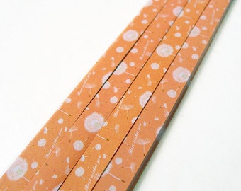 Orange Dandelion Origami Lucky Star Paper Strips Star Folding DIY - Pack of 50 Strips