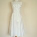 White and Blue Polka Dot Sundress: Womens Jumper Dress/ 50's Style Summer Dress Modest