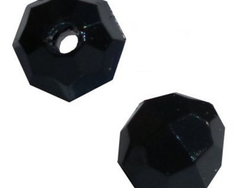 10mm Black Faceted Beads - 144 Beads