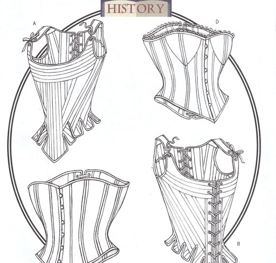 Historic Corset Pattern Butterick B4254 Size 6 by OneMoreCupOfTea