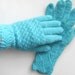 Hand Knitted Gloves - Blue Mohair