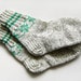 Hand Knitted Wool Socks - White and Gray