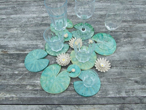 waterlily coaster ceramic coaster