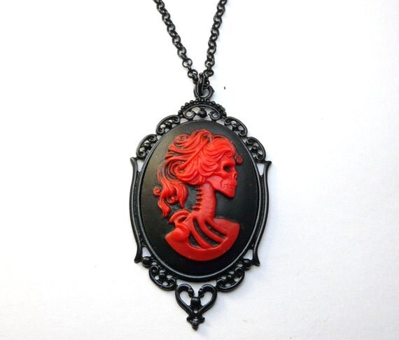 Day Of The Dead Black & Red Lolita Skeleton by missbohemia on Etsy