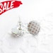 SALE - Salmon color diamond circles stud earrings