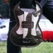 Guitar Shaped Bag. Handmade Leather Novelty Bag. White & Green Eco Sustainable Leather Bag.