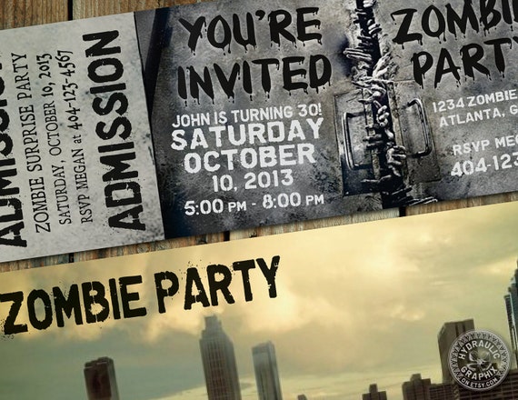 Walking Dead Party Invitations 5