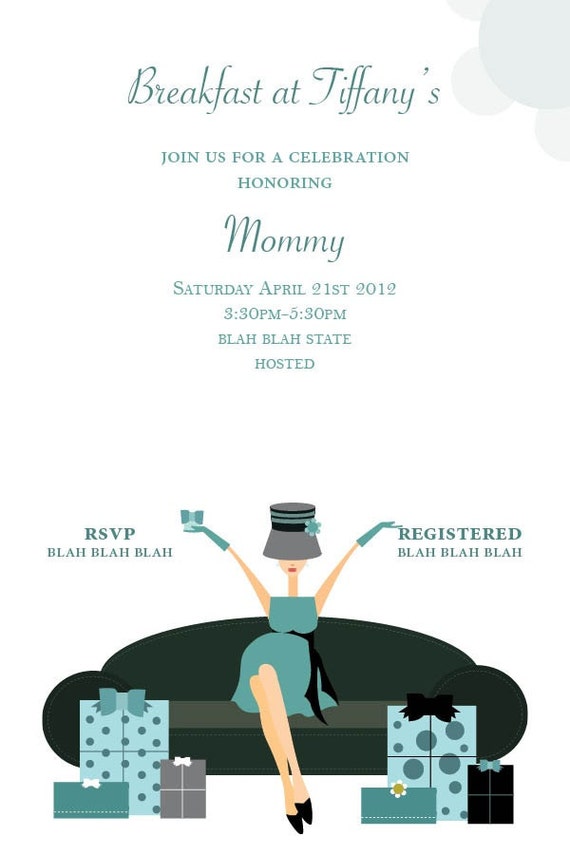 Items similar to Tiffany Invitation: Breakfast at Tiffany's Inspired ...
