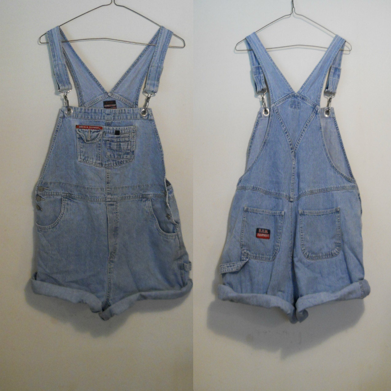 Overall Shorts / Womens Denim Overalls / Hip Hop 90s Clothing