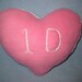 ONE DIRECTION Pink & White Heart Pillow/ ID Plush Heart Pillow