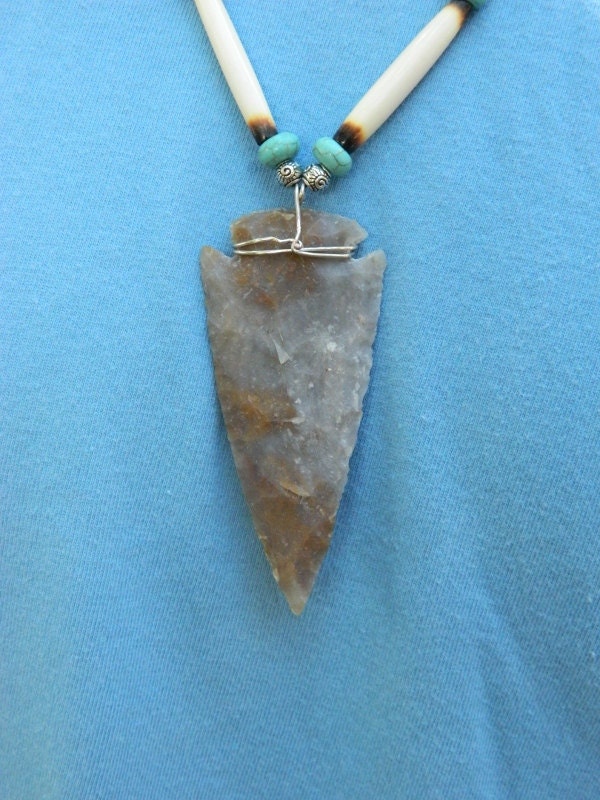 Native American Men's Large Arrowhead Necklace