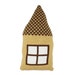 Little HOUSE shaped pillow - yellow and brown
