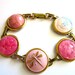 Gotta Love Pink, ANTIQUE BUTTON bracelet, all glass buttons. One of a kind