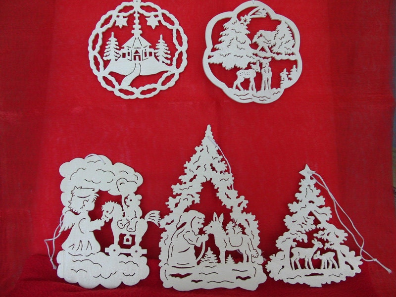German Handmade Wood Christmas Ornament Made in Germany hand
