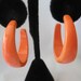 70s Vintage Orange Plastic Hoop Earrings