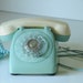 Vintage General Electric Blue Rotary Phone Vintage Blue White Telephone
