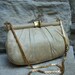 JUDITH LEIBER Elegant Vintage Embossed Leather Handbag c 1980