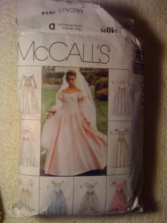 McCalls 90s Sewing Pattern 7514 Misses Gowns In Two Lengths Size 10, 12, 14 Sale