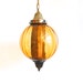 Amber Yellow Hanging Swag Light - Glass Globe Retro Lamp