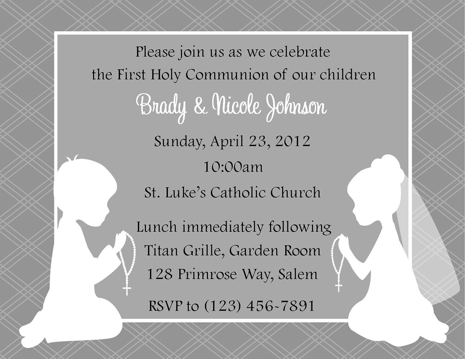 First Communion Invitations For Twins 2