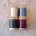 4 Antique Wooden Spools of Corticelli Silk Thread in Beautiful Colors