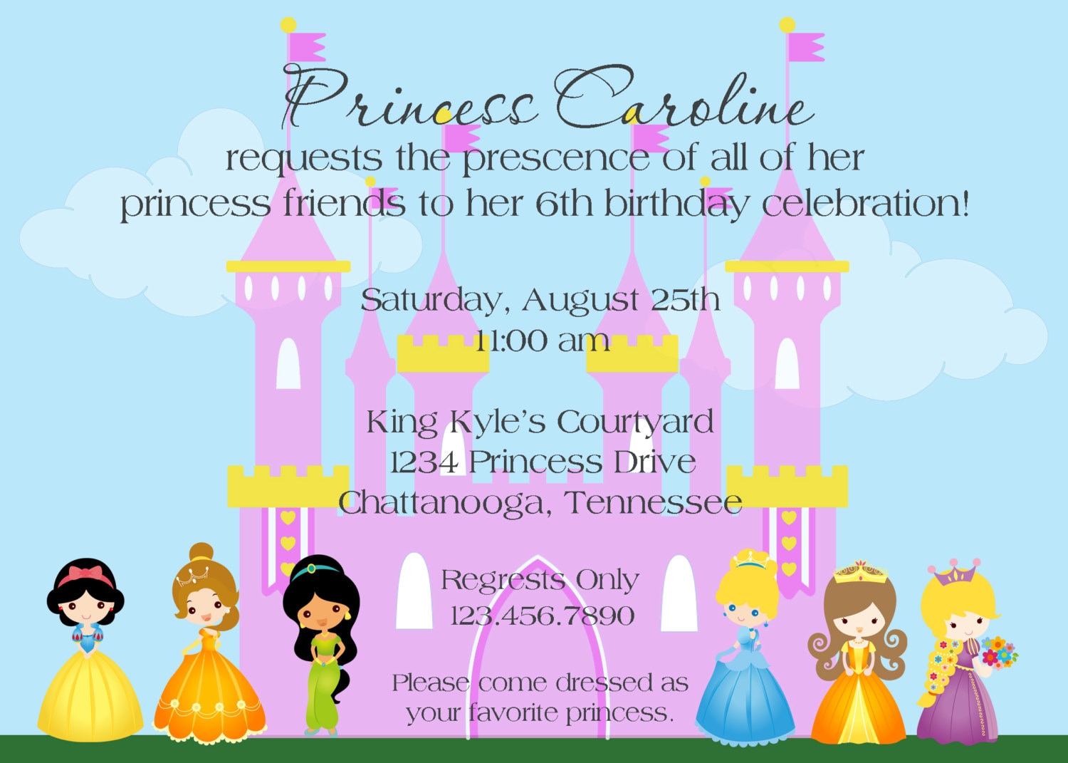 princess invitation