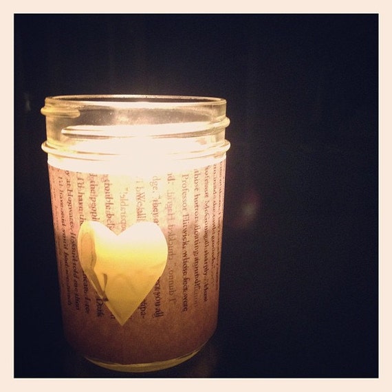 Items similar to Mason Jar Candle Holder w/ Heart Cutout on Etsy