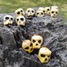 A Dozen Handcarved Wooden Skull Beads (12ct)